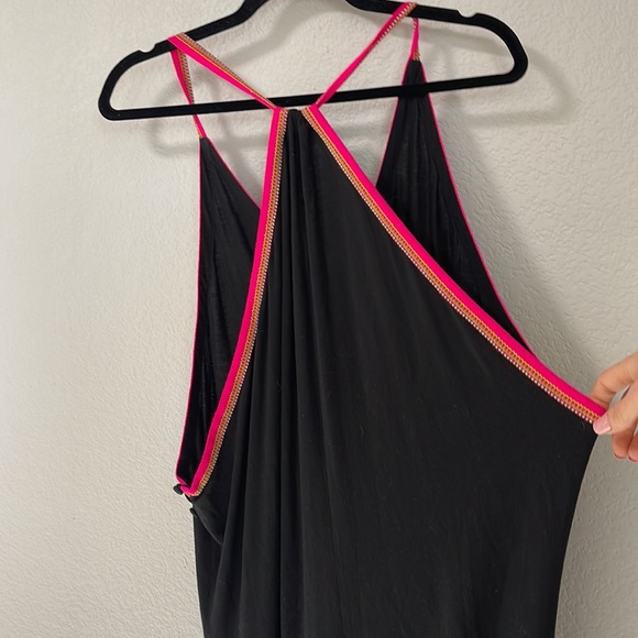 Sold✨Pitusa Pima Inca Jumpsuit Black & Hot Pink Womens Size Standard Flowy Harem - Picture 7 of 12